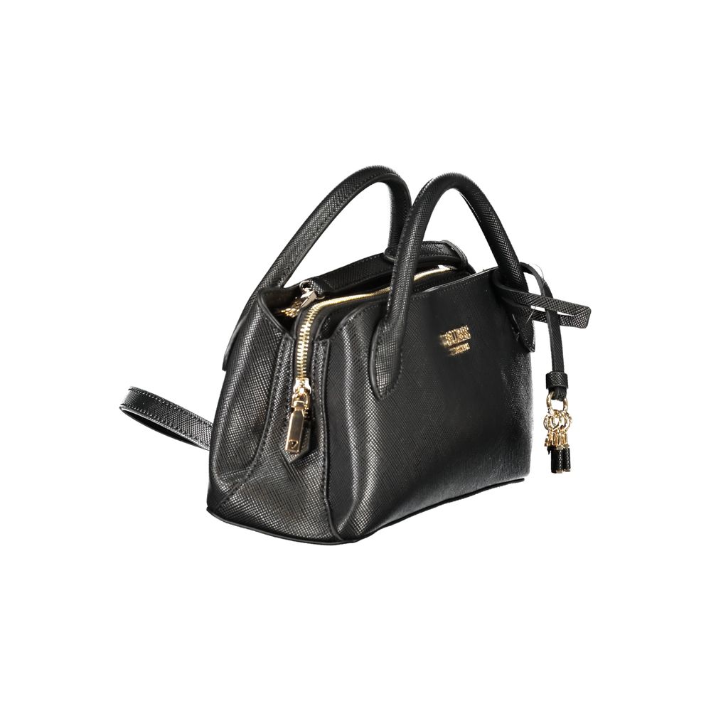 Sac à main noir en polyuréthane Guess Jeans pour femmes, élégant et moderne, avec détails tendance visible dans l'image.