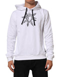 Sweat-shirt à capuche blanc Dolce & Gabbana avec motif de cœur sacré, en coton confortable et tendance.