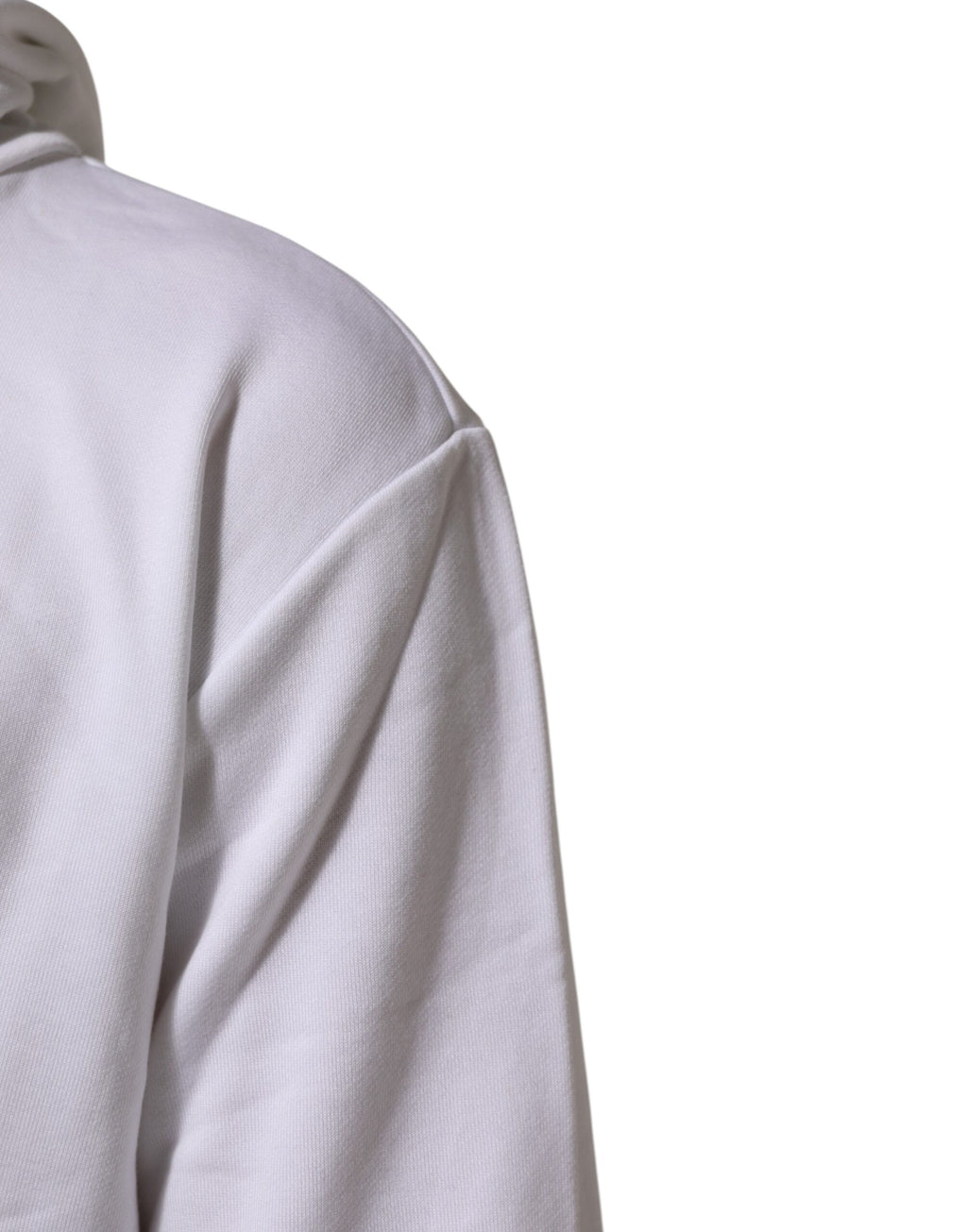 Sweat à capuche blanc Dolce & Gabbana Sacré-Cœur, pull-over en coton avec logo et motif religieux visible sur le devant.