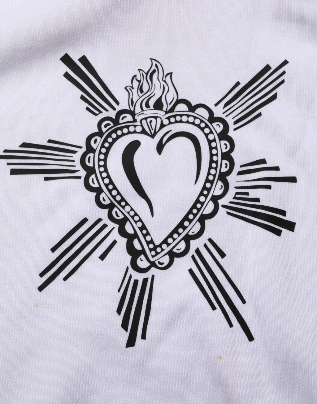 Sweat à capuche blanc Dolce & Gabbana Sacred Heart, pull-over en coton avec motif sacré sur la poitrine.