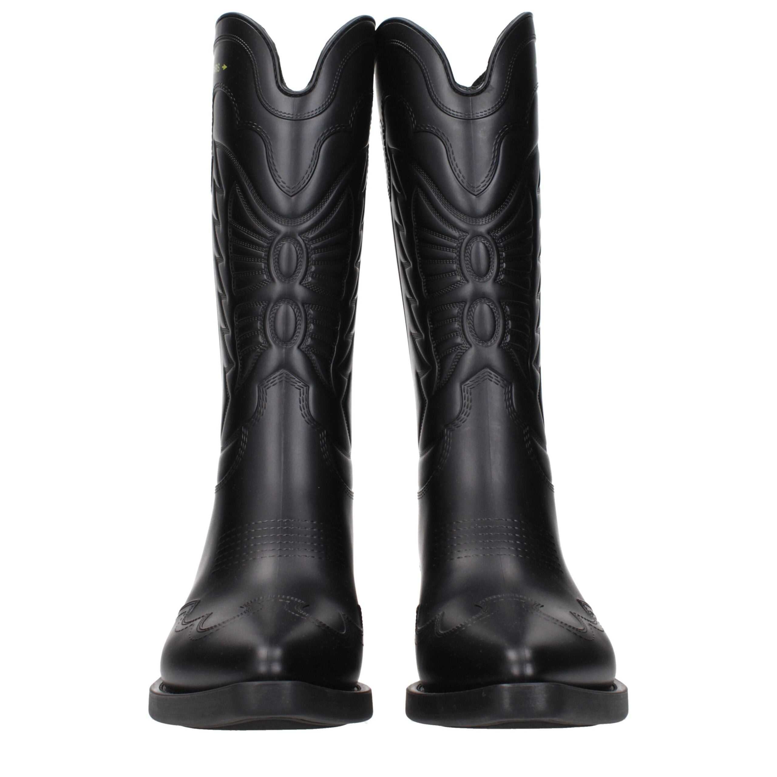 Bottes en coton noir Christian Dior, style élégant, avec détails sophistiqués, parfaites pour un look chic et moderne.