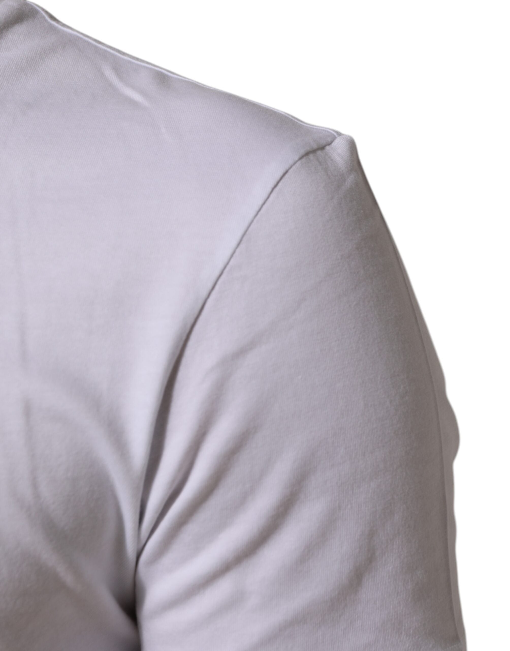 T-shirt blanc en coton pour homme Dolce & Gabbana avec logo imprimé et col rond, mode élégante et décontractée