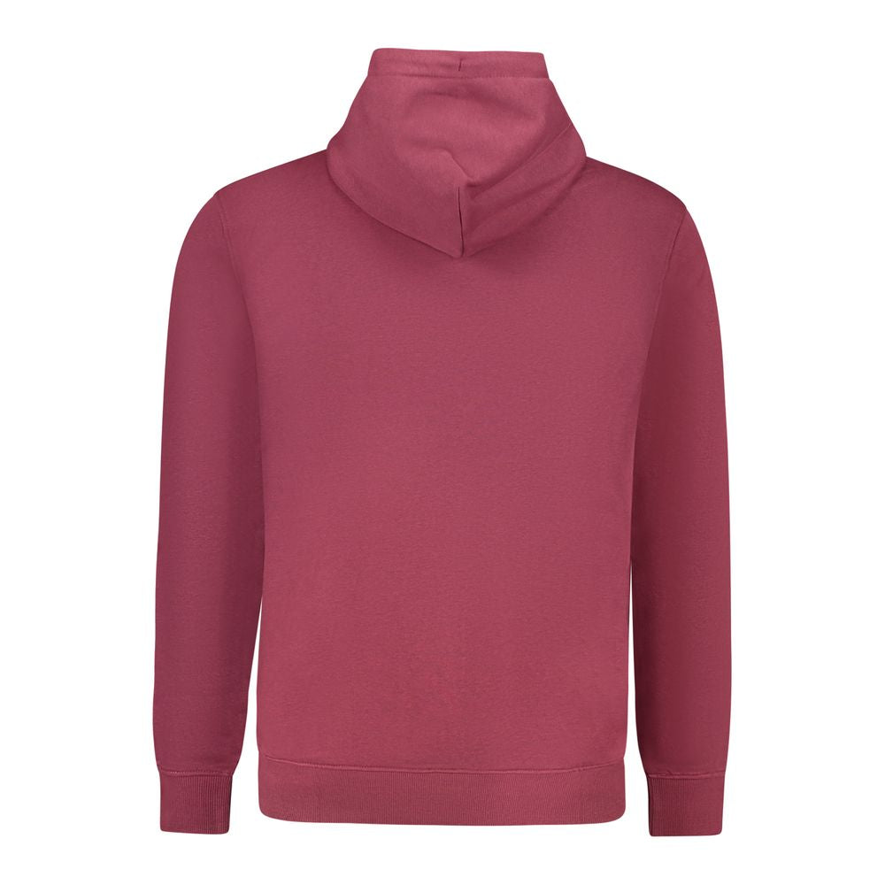 Sweat-shirt rouge en coton pour homme de Tommy Hilfiger avec capuche, affichant un style décontracté et confortable.