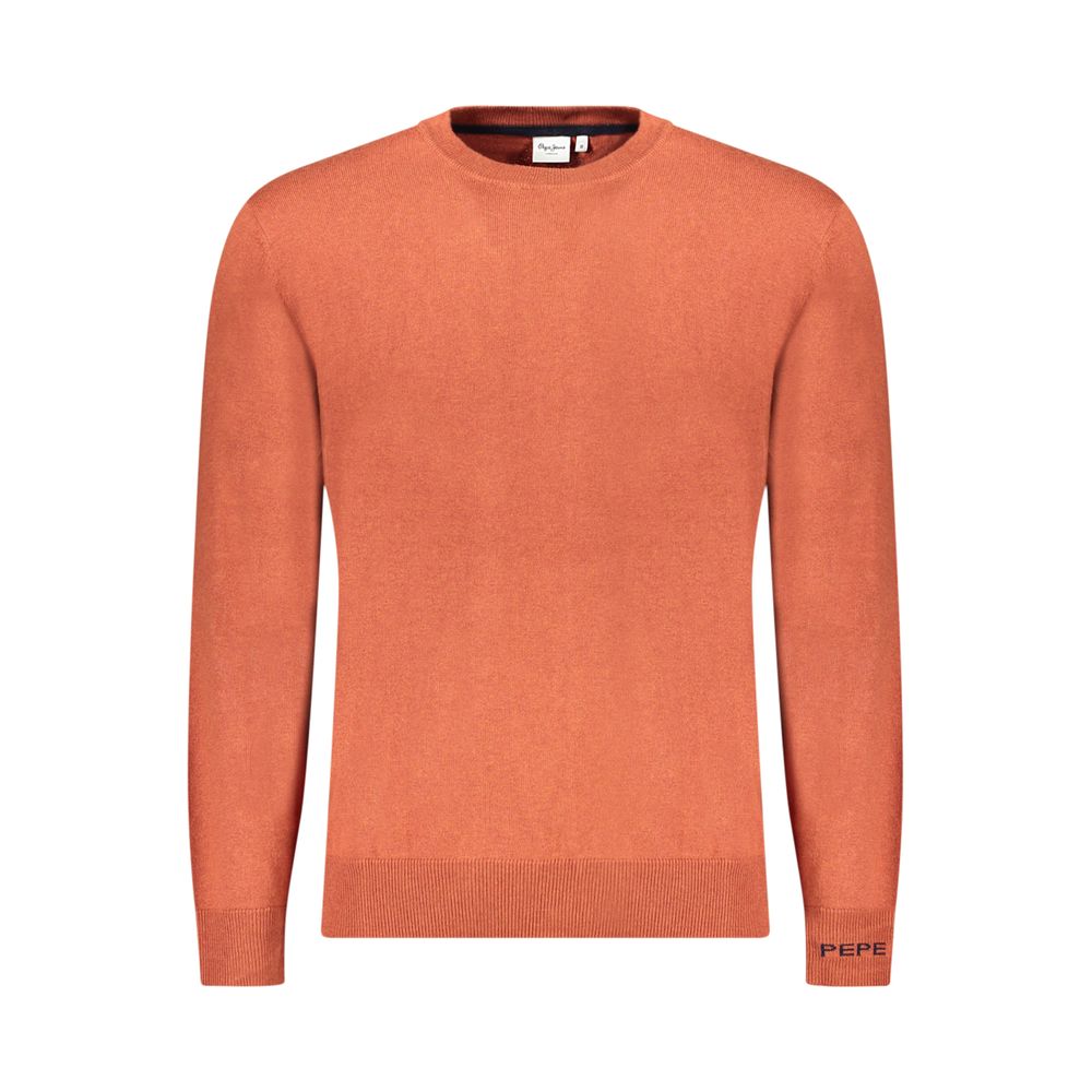 Pull marron en coton pour homme de Pepe Jeans, sweat-shirt confortable avec col rond et manches longues.