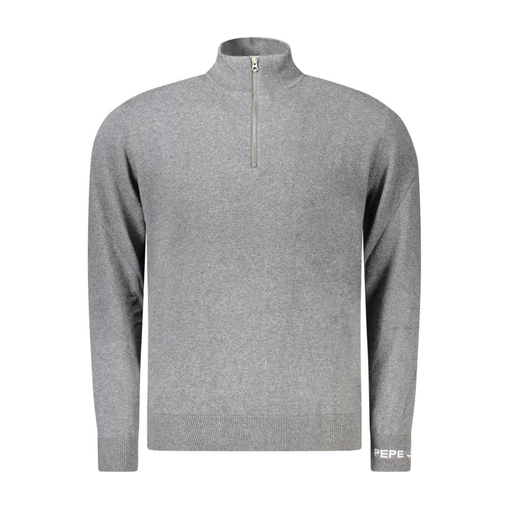 Pull à manches longues en coton gris pour homme de la marque Pepe Jeans, vue de face.