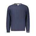 Pull bleu en coton pour homme de la marque Pepe Jeans, avec col rond et manches longues, porté par un mannequin.