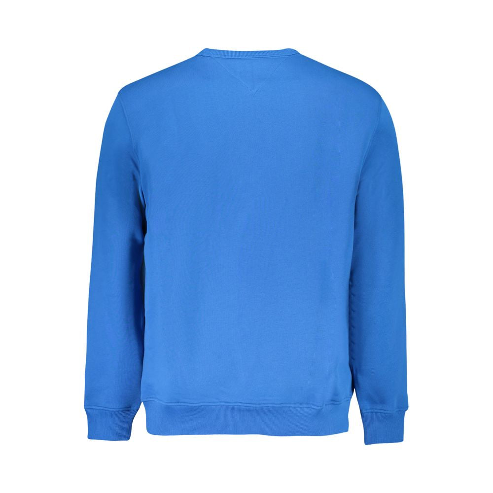 Sweatshirt en coton bleu pour homme de Tommy Hilfiger, avec logo brodé sur la poitrine et col ras du cou.