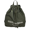 Sac à dos en nylon vert Dolce & Gabbana, mode élégante avec logo de la marque, porté ou posé, détails visibles.