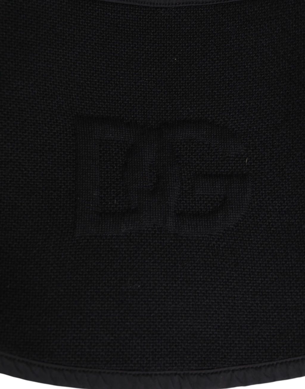 Dolce & Gabbana Black Lace Stole Knitted DG Logo Men One Size Scarf