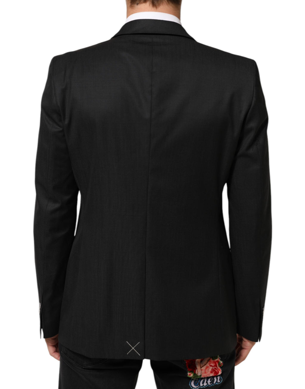 Manteau pour homme Dolce & Gabbana noir à une seule rangée de boutons, blazer Martini en tissu élégant.