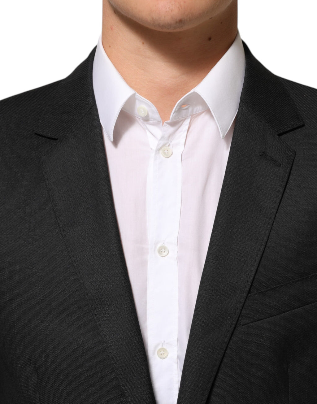 Manteau homme noir Dolce & Gabbana Martini blazer à un bouton, coupe classique, détails élégants et tissu de qualité.