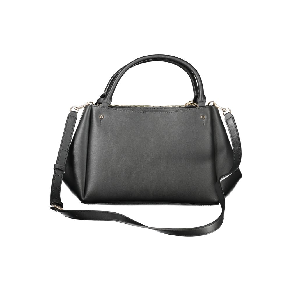 Sac à main noir Guess Jeans pour femmes en polyuréthane, design élégant et moderne.