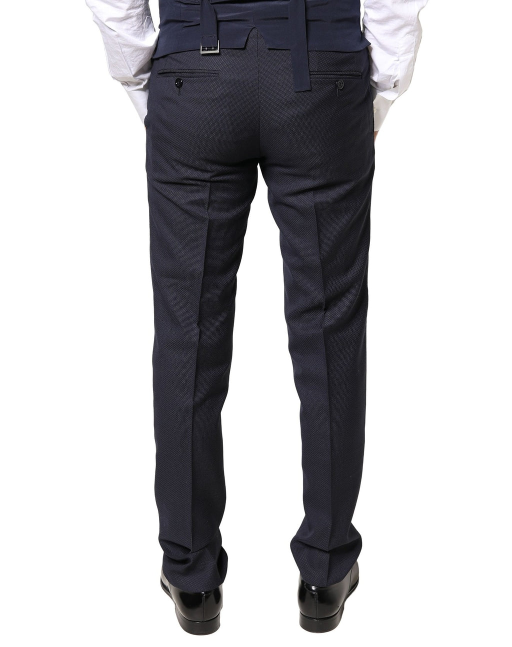 Pantalon formel en laine grise de Dolce & Gabbana pour homme, élégant et ajusté, parfait pour occasions habillées.