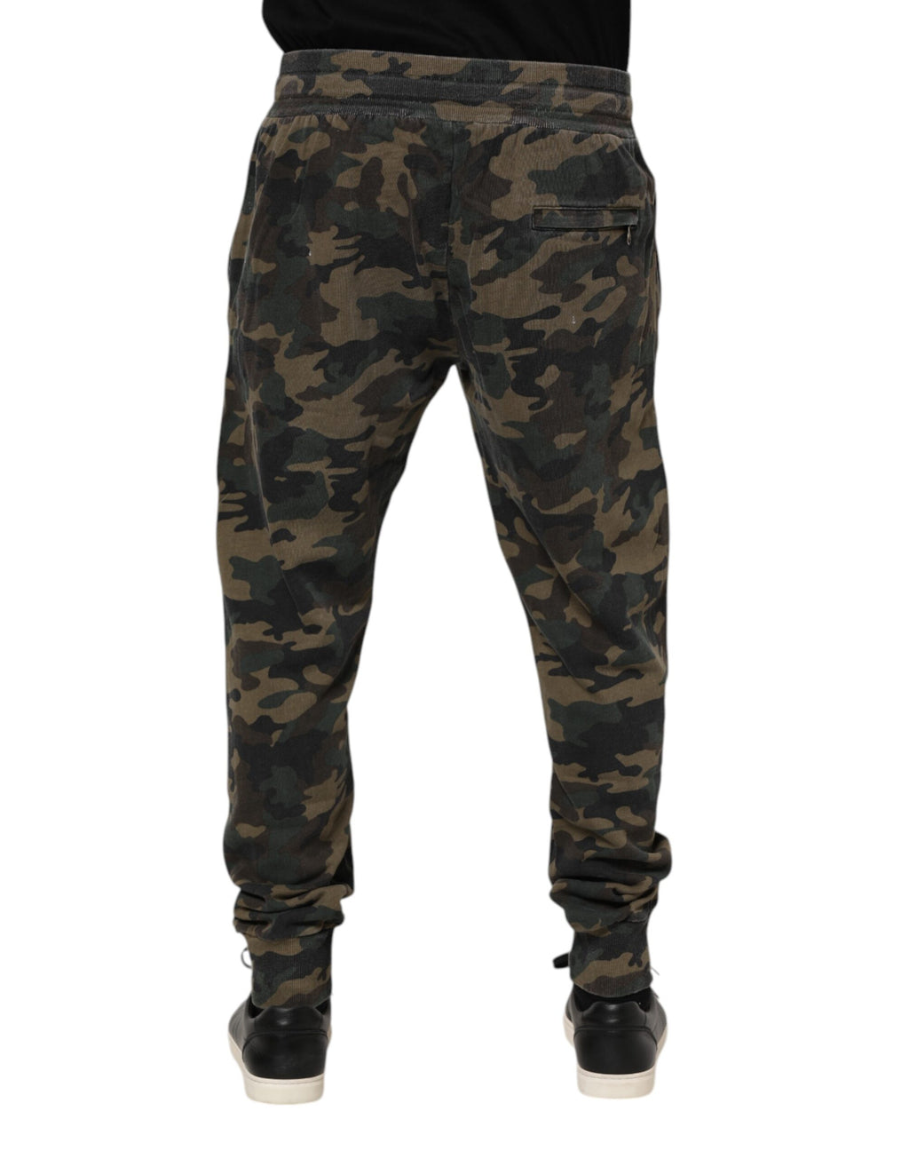 Pantalons jogger pour homme Dolce & Gabbana en coton camouflage multicolore, décontractés et confortables.