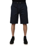Shorts bermuda en coton stretch bleu marine de Dolce & Gabbana pour homme, avec coupe ajustée et détails élégants.