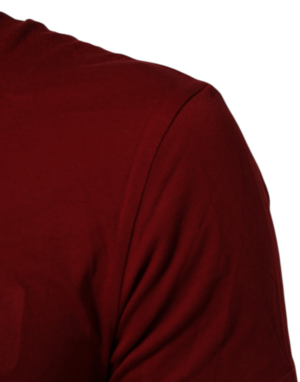T-shirt en coton bordeaux à col rond et manches courtes de Dolce & Gabbana, style décontracté et élégant.