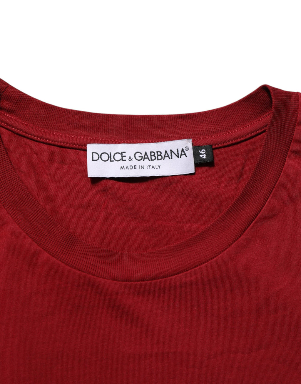 T-shirt Dolce & Gabbana en coton marron avec col rond et manches courtes, vue de face.