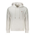 Sweatshirt blanc en coton bio pour homme de Guess Jeans, doux et confortable, avec logo Guess sur la poitrine.