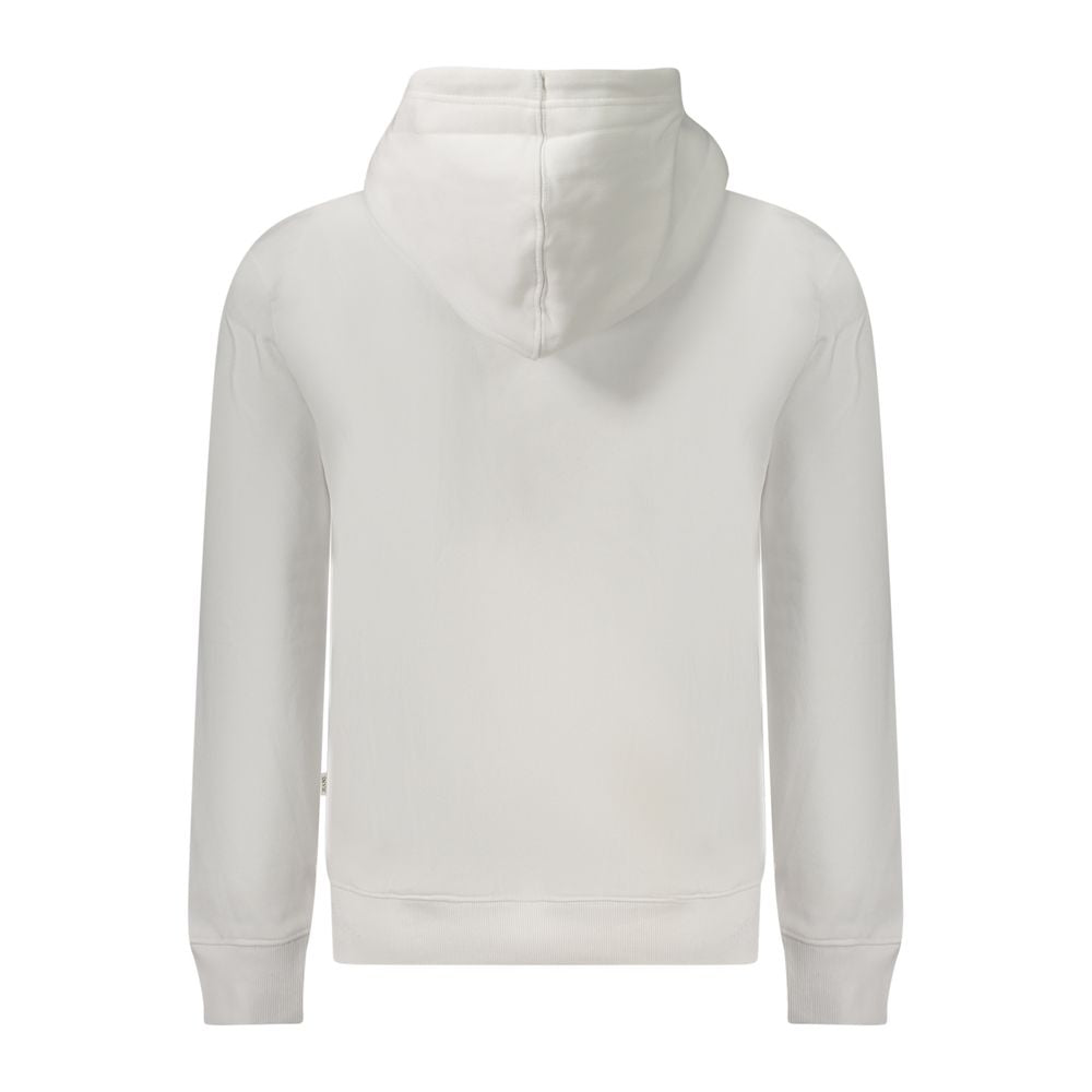 Sweatshirt blanc en coton bio pour homme de Guess Jeans, manches longues et coupe classique.