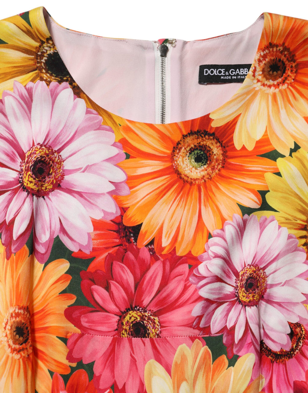Robe midi en soie Dolce & Gabbana à imprimé floral multicolore, robe élégante et sophistiquée pour occasions spéciales.