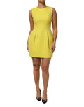 Robe courte jaune à coupe droite sans manches de Dolce & Gabbana, style en ligne A, pour femme.