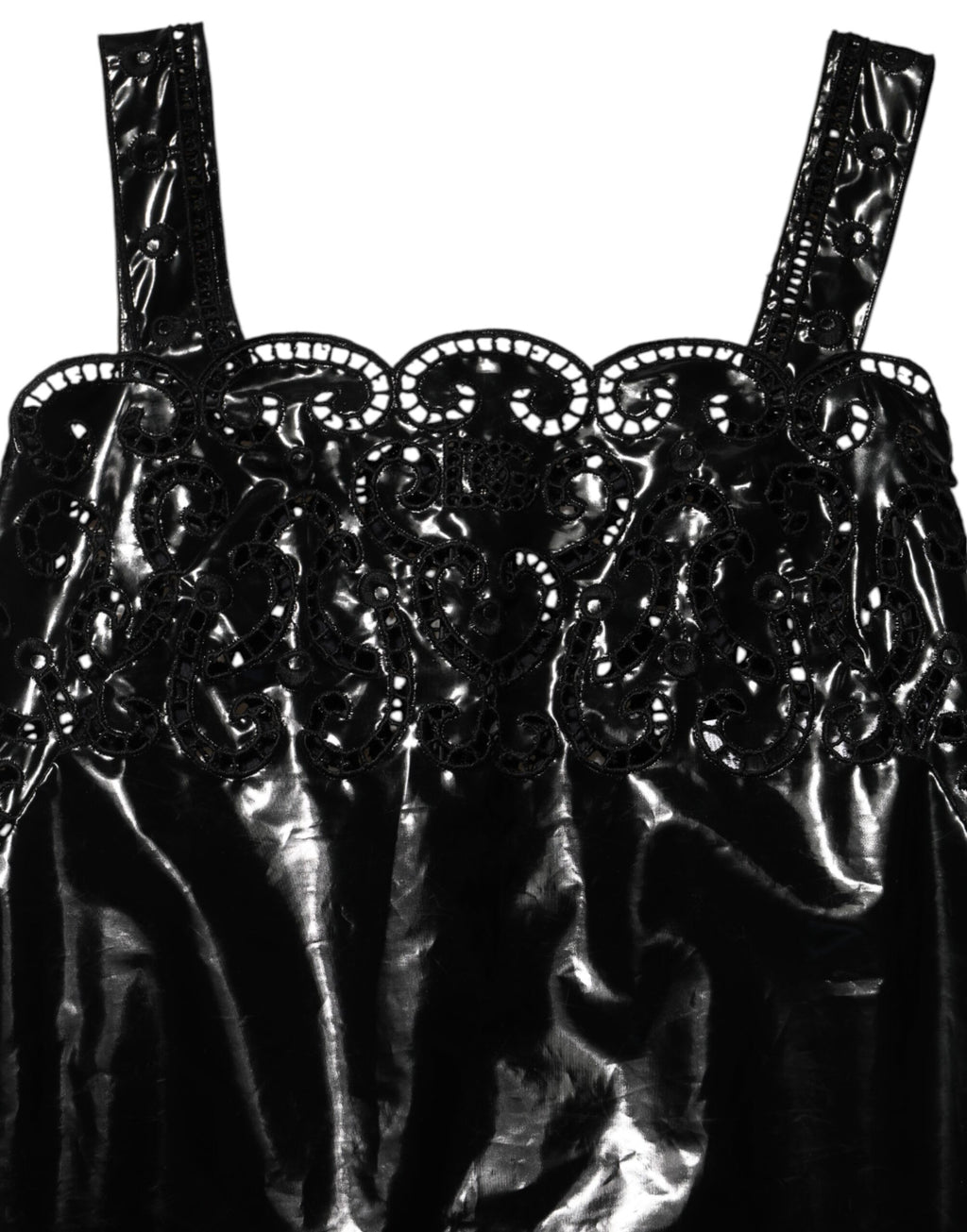 Robe courte noire Dolce & Gabbana, coupe en A avec découpes élégantes, robe moulante pour femme.
