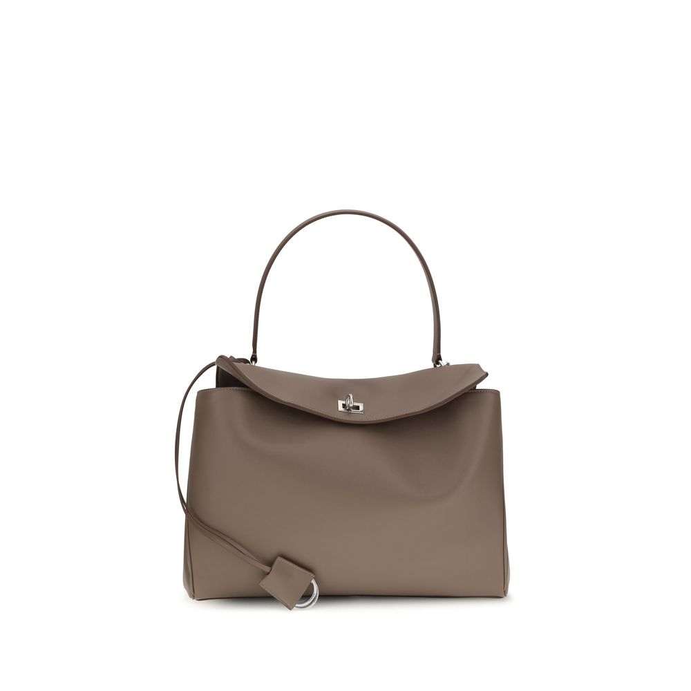 Sac à bandoulière Balenciaga Bos Taurus en cuir de veau gris, design élégant et moderne.