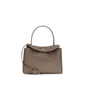Sac à bandoulière Balenciaga Bos Taurus en cuir de veau gris, design élégant et moderne.