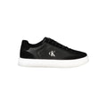 Sneakers pour hommes Calvin Klein en polyuréthane noir, style décontracté et moderne, vue de face