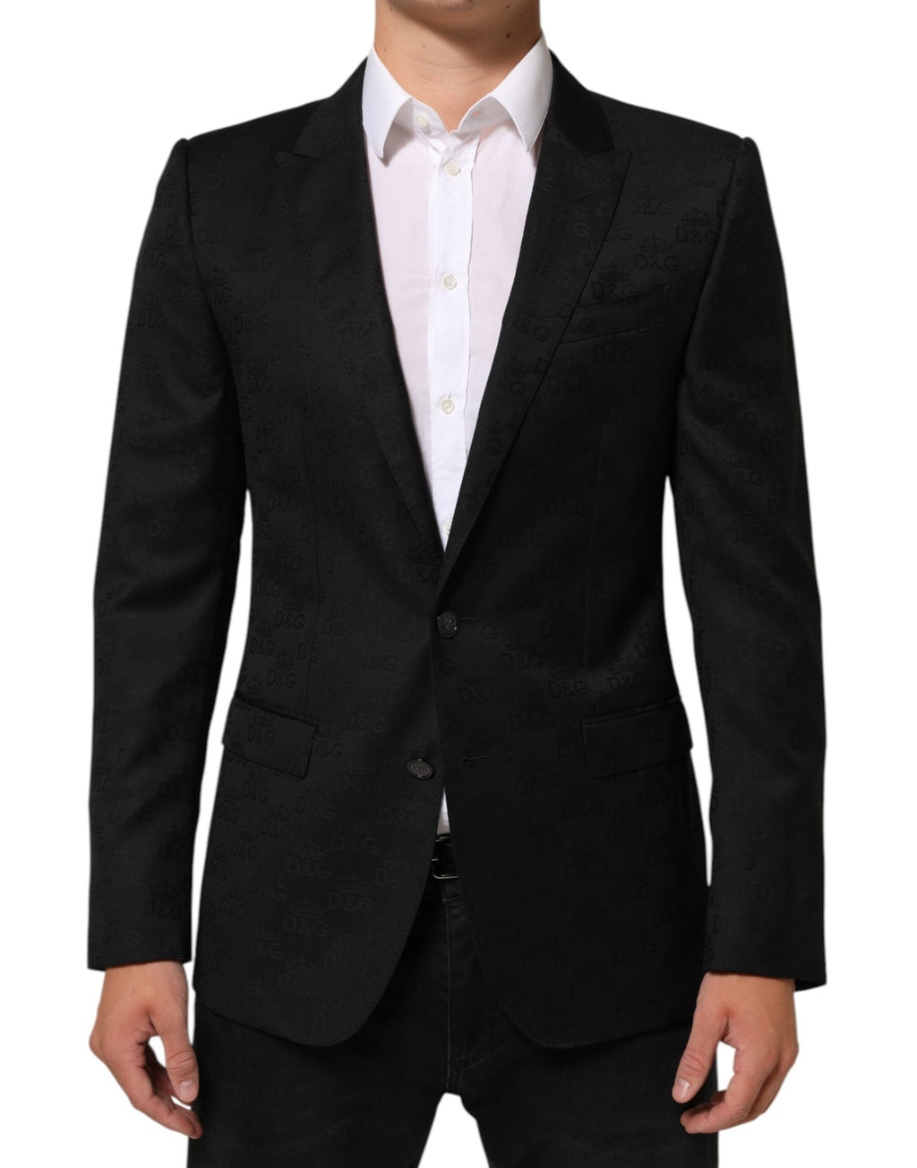 Blazer noir Dolce & Gabbana MARTINI avec 2 boutons, veste élégante en tissu de costume pour homme