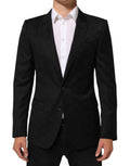 Blazer noir Dolce & Gabbana MARTINI avec 2 boutons, veste élégante en tissu de costume pour homme