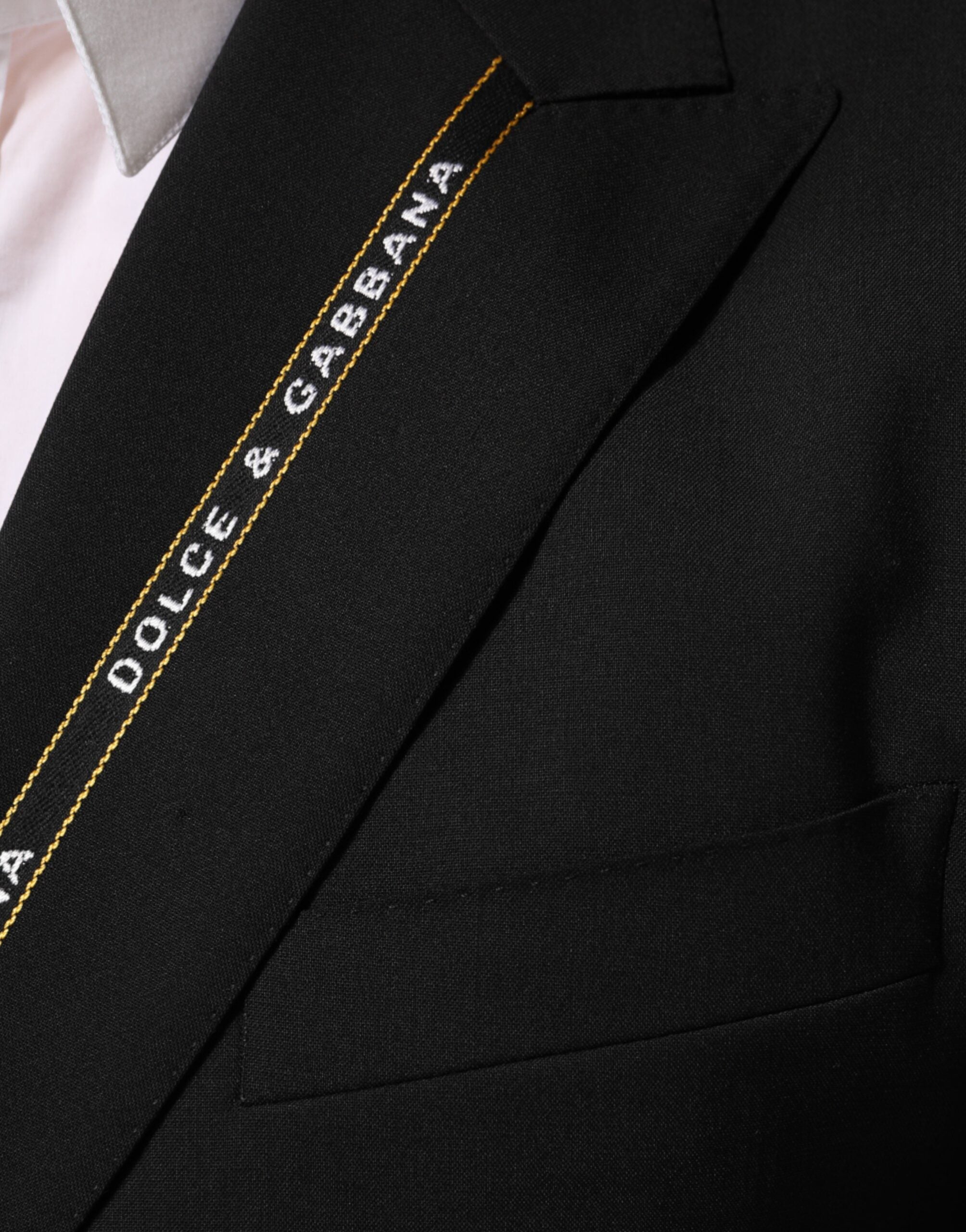 Veste blazer noire Dolce & Gabbana Sicilia à double boutonnage, élégante et structurée, vue de face.