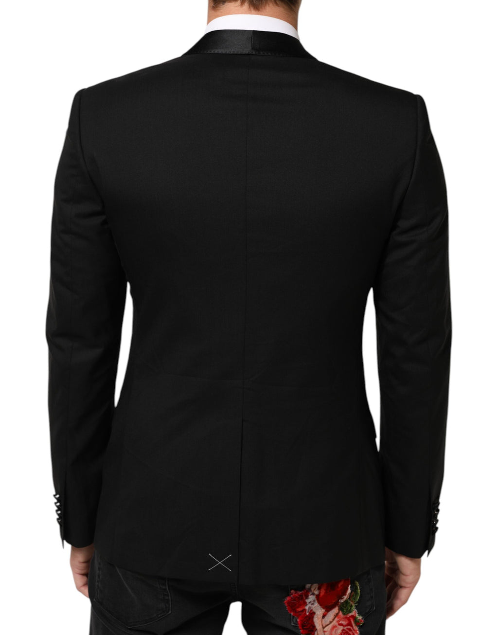 Veste blazer noire Dolce & Gabbana Martini à un bouton, style élégant et moderne, en tissu chic avec finition soignée.