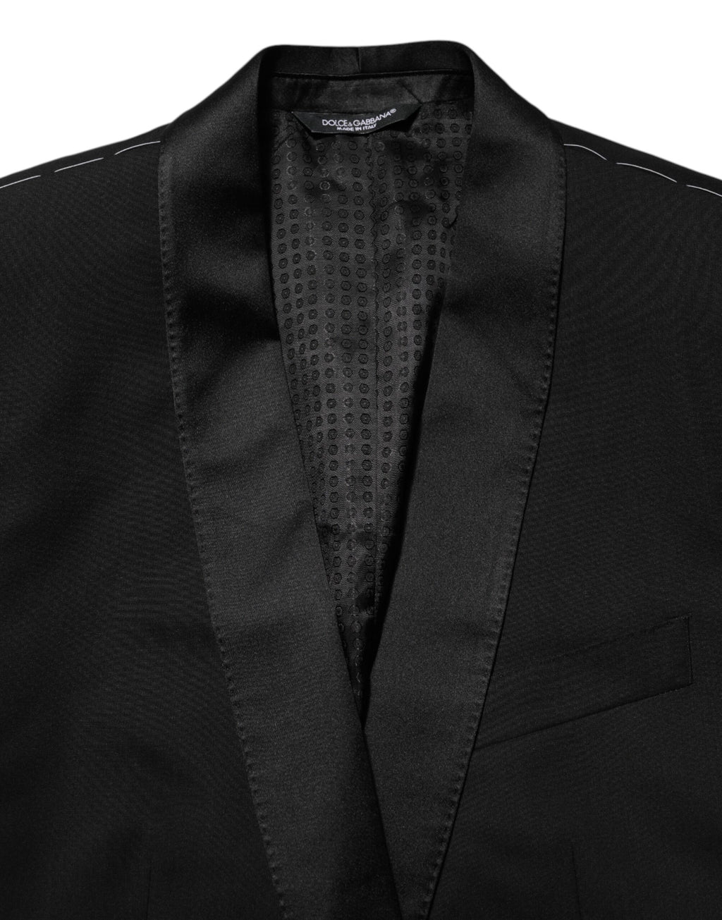 Veste blazer noire Dolce & Gabbana Martini à un bouton, élégante et ajustée, adaptée pour un style sophistiqué.