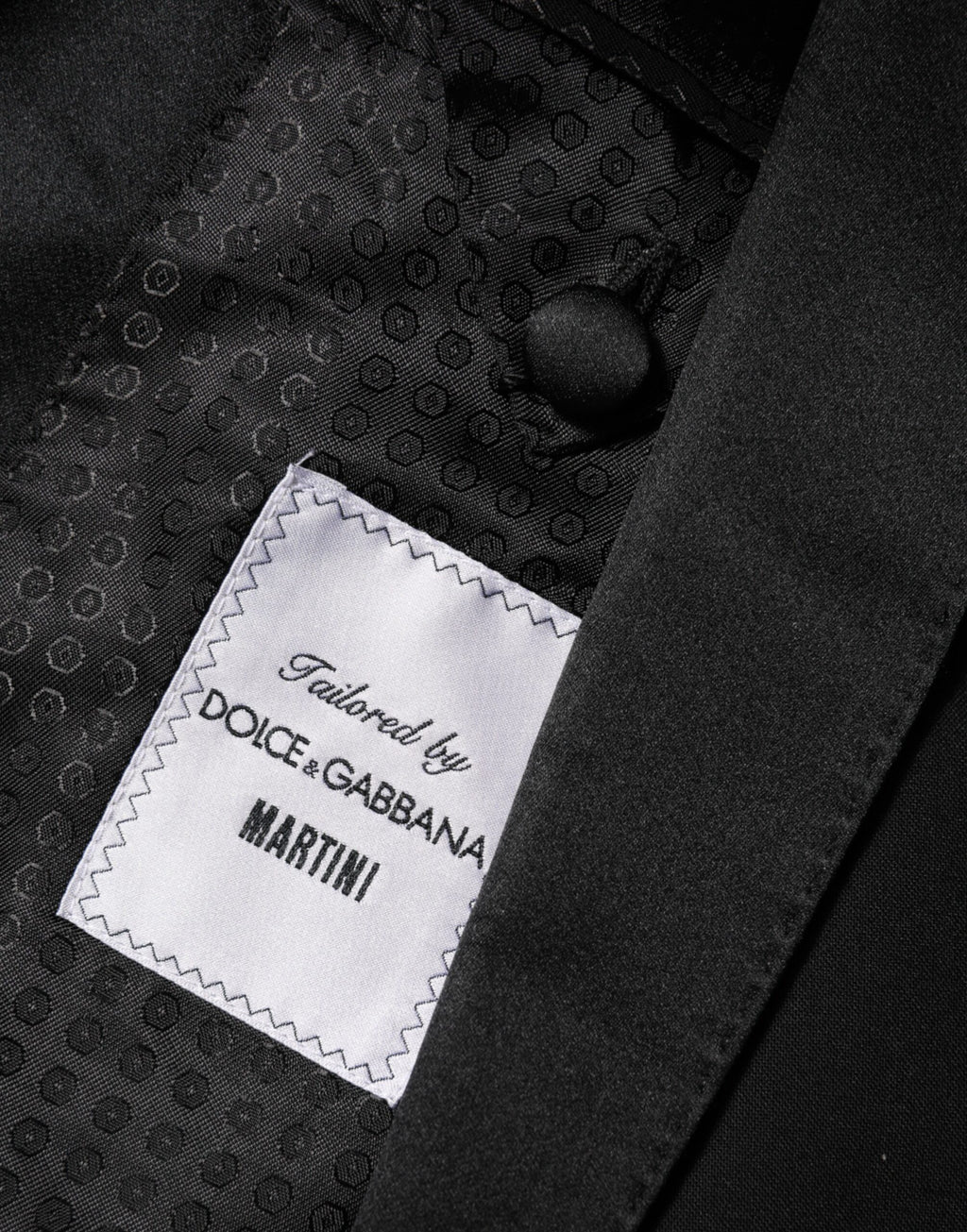 Blazer noir Dolce & Gabbana Martini avec un seul bouton, veste élégante en tissu sophistiqué.