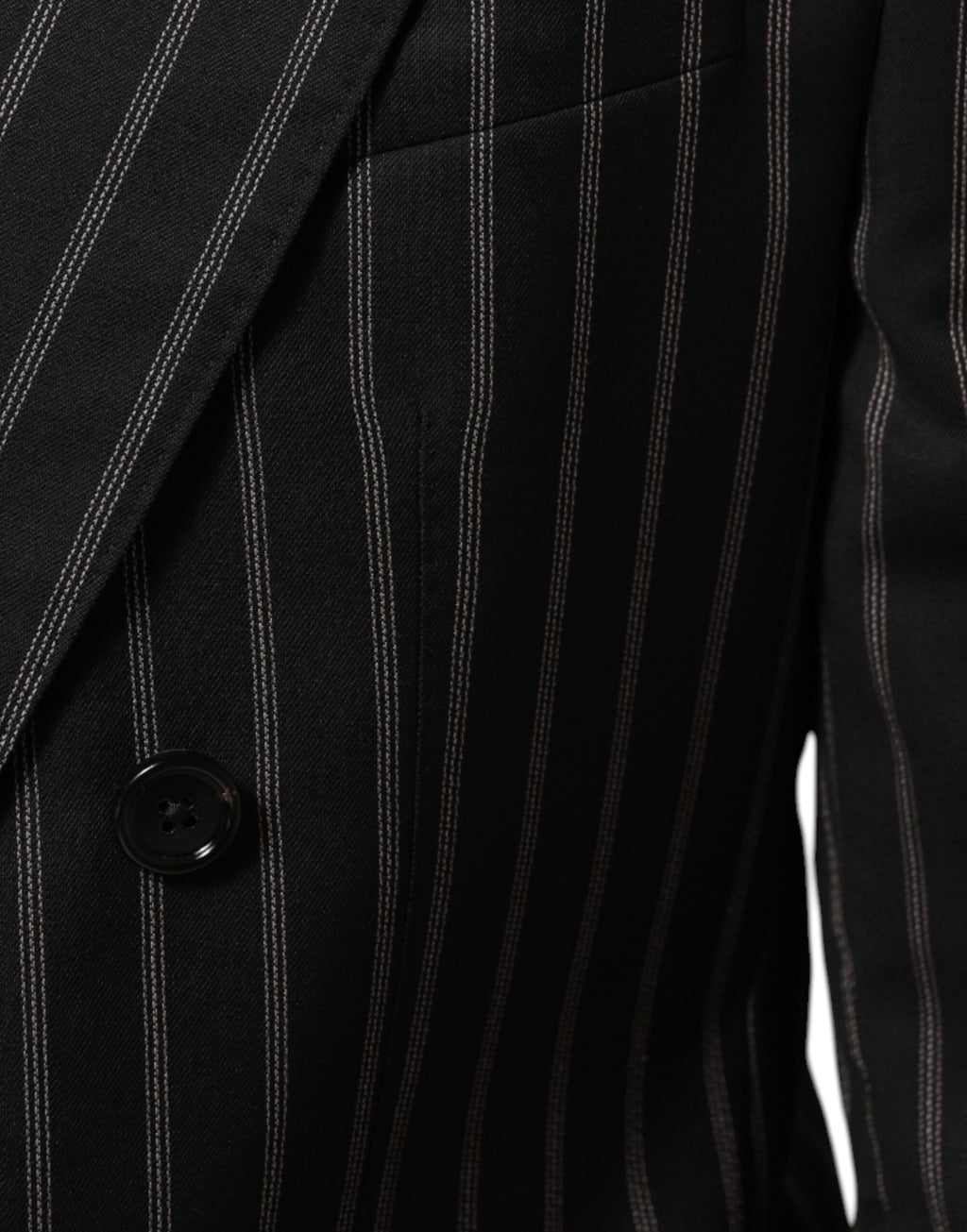 Veste blazer noire à rayures Dolce & Gabbana Sicilia avec un bouton, élégante et sophistiquée.