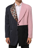 Veste blazer Dolce & Gabbana à patchwork multicolore, à double boutonnage, élégante et tendance, vue de face.