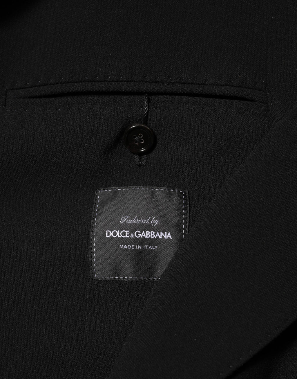 Veste blazer pour homme Dolce & Gabbana en laine noire à double boutonnage, style élégant et moderne.