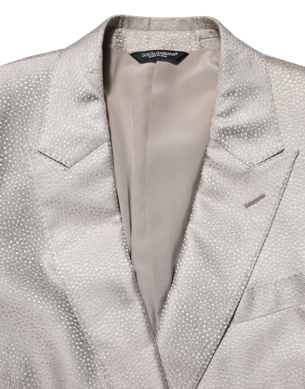 Veste blazer beige à double boutonnage Dolce & Gabbana MARTINI, élégante et sophistiquée, vue de face sur fond neutre.