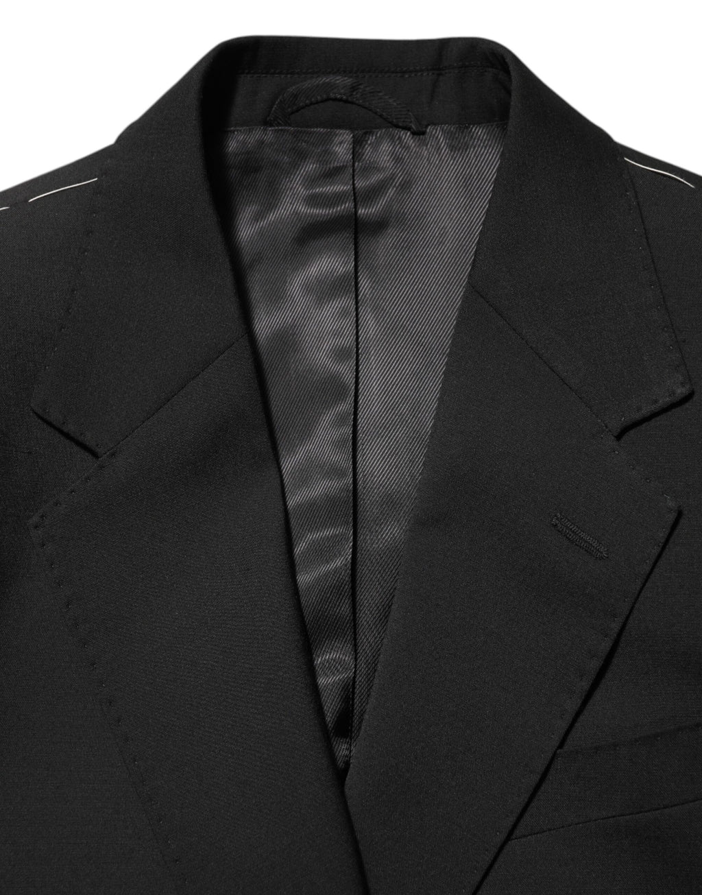 Costume blazer noir Dolce & Gabbana STAFF avec deux boutons, élégante veste de costume pour homme.