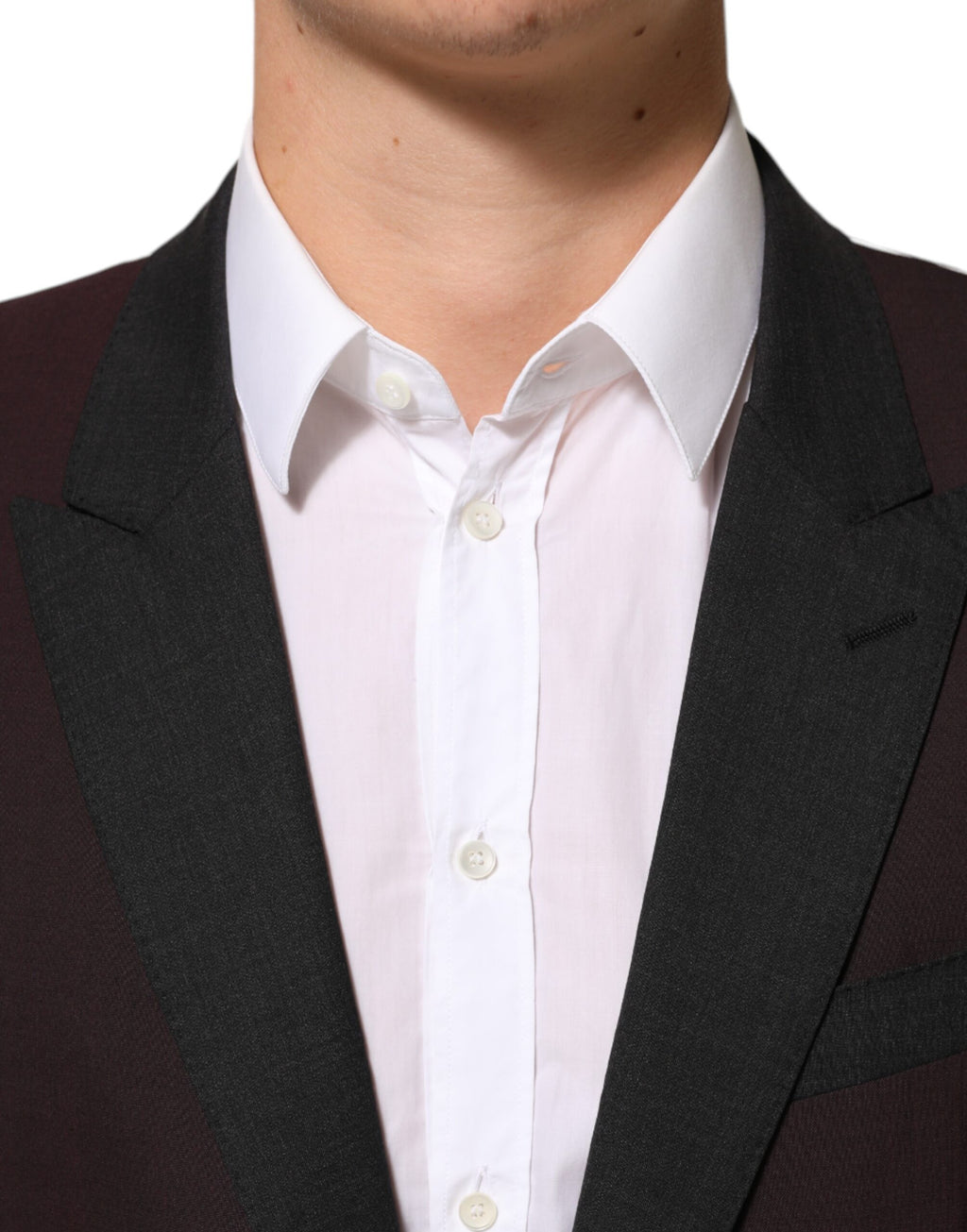 Veste blazer en laine bordeaux Dolce & Gabbana avec deux boutons, élégante et sophistiquée pour homme.