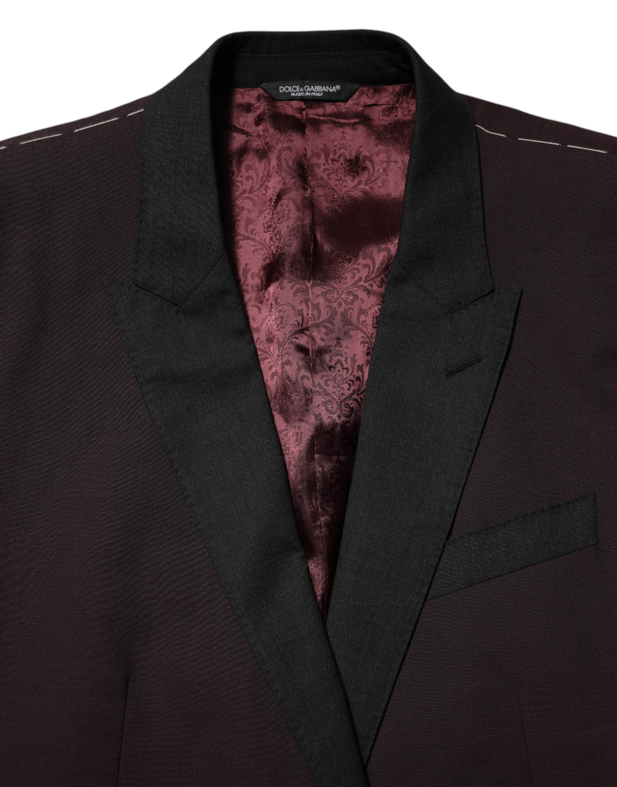 Veste blazer en laine marron pour homme de Dolce & Gabbana avec deux boutons, élégante et sophistiquée.
