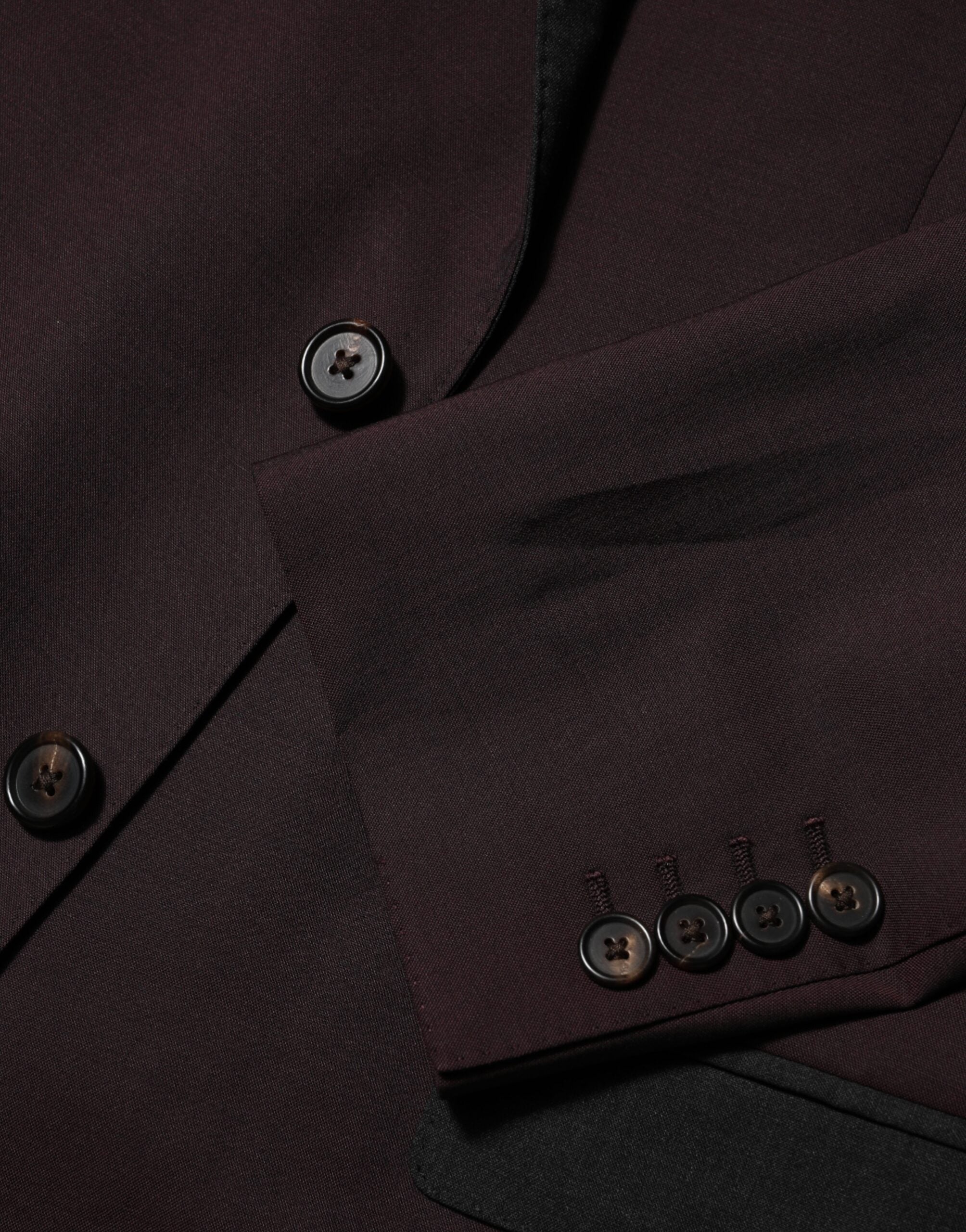 Veste blazer en laine marron bivoque Dolce & Gabbana avec deux boutons, style élégant et classique, vue de face.