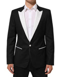 Costume homme Dolce & Gabbana Martini en noir et blanc, blazer à bouton unique, élégant et sophistiqué.