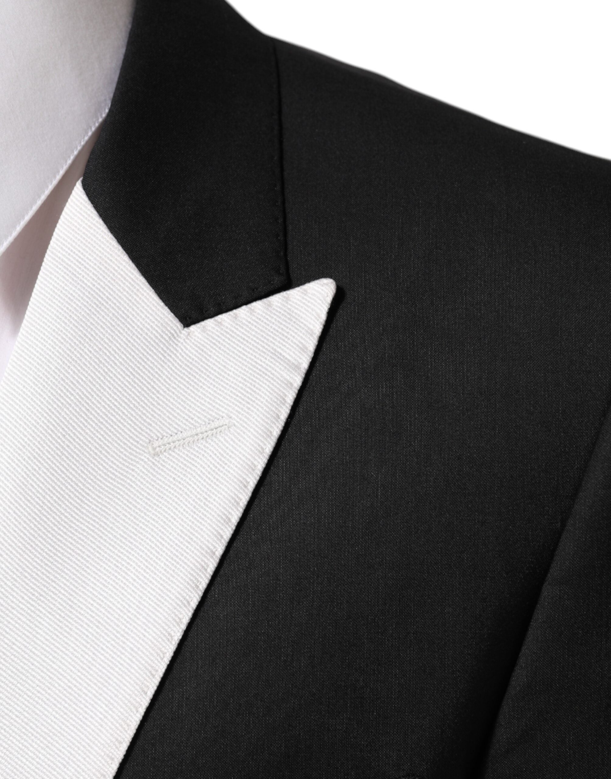 Veste blazer homme Dolce & Gabbana noir et blanc Martini à un bouton, style élégant et sophistiqué.
