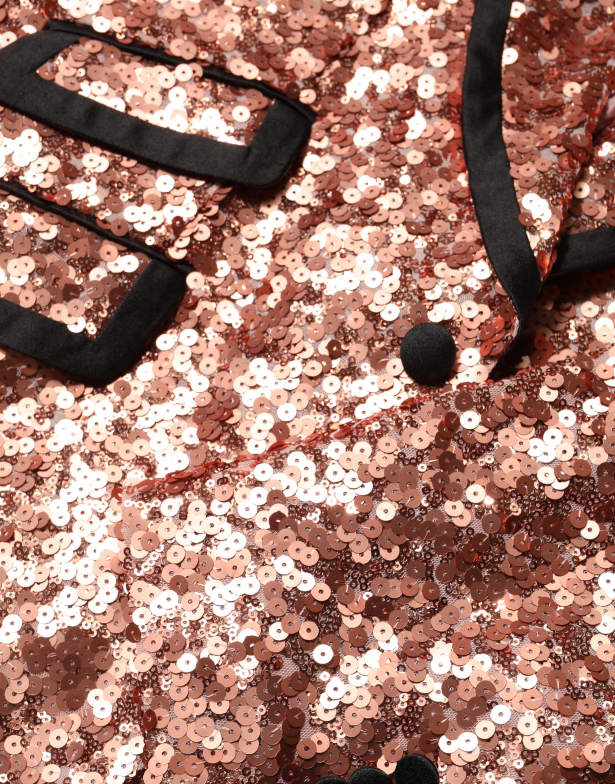 Costume pour homme Dolce & Gabbana Sicilia rose à sequins, blazer avec un bouton, élégant et sophistiqué.