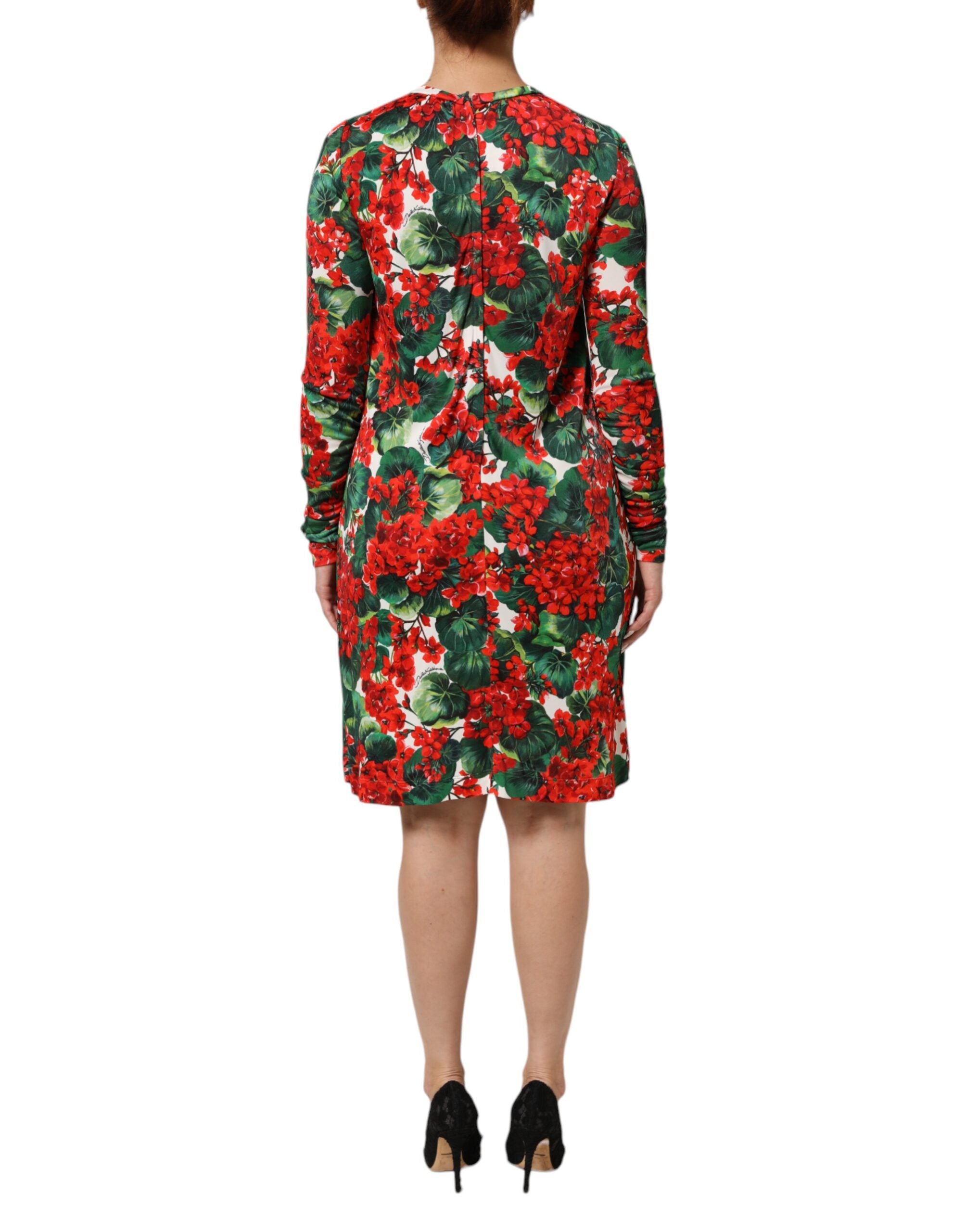 Robe courte Portofino Dolce & Gabbana à fleurs multicolores, style élégant avec motifs floraux vibrants.