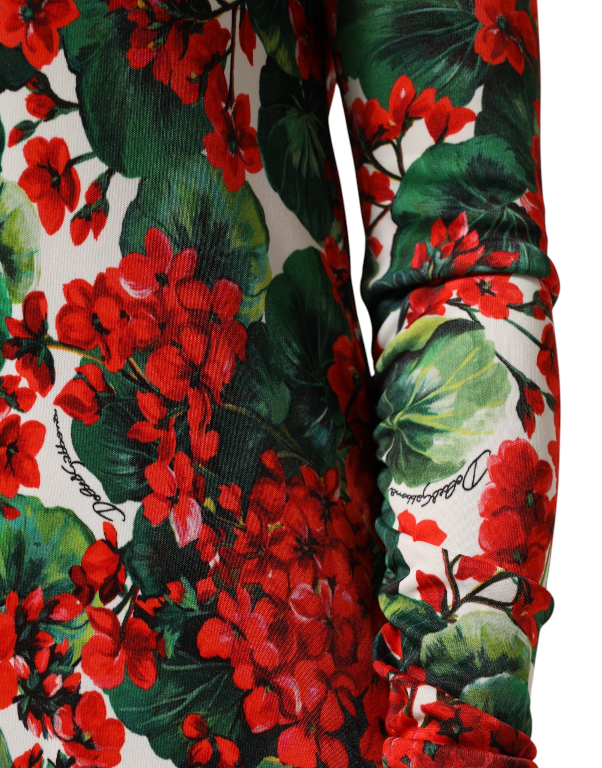 Robe courte Portofino Dolce & Gabbana à fleurs multicolores, style élégant avec imprimé floral coloré et tissu léger.