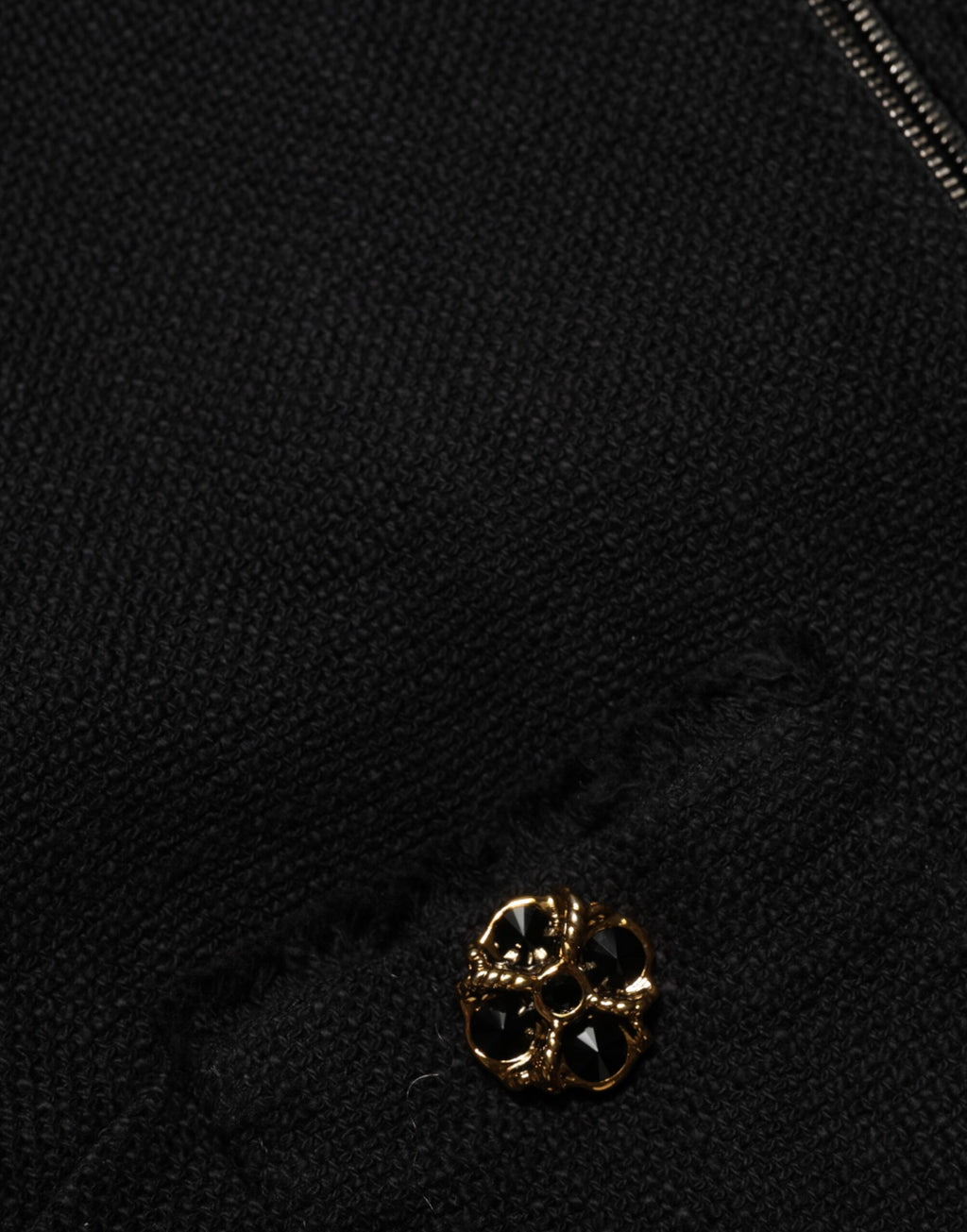 Veste courte en coton noir Dolce & Gabbana avec fermeture éclair complète, design élégant et moderne.