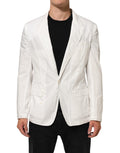 Veste blazer homme Dolce & Gabbana en coton blanc, à un bouton, élégante et classique.